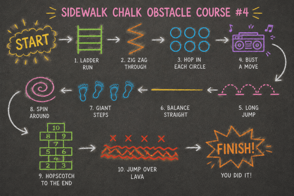 Sidewalk chalk course option.